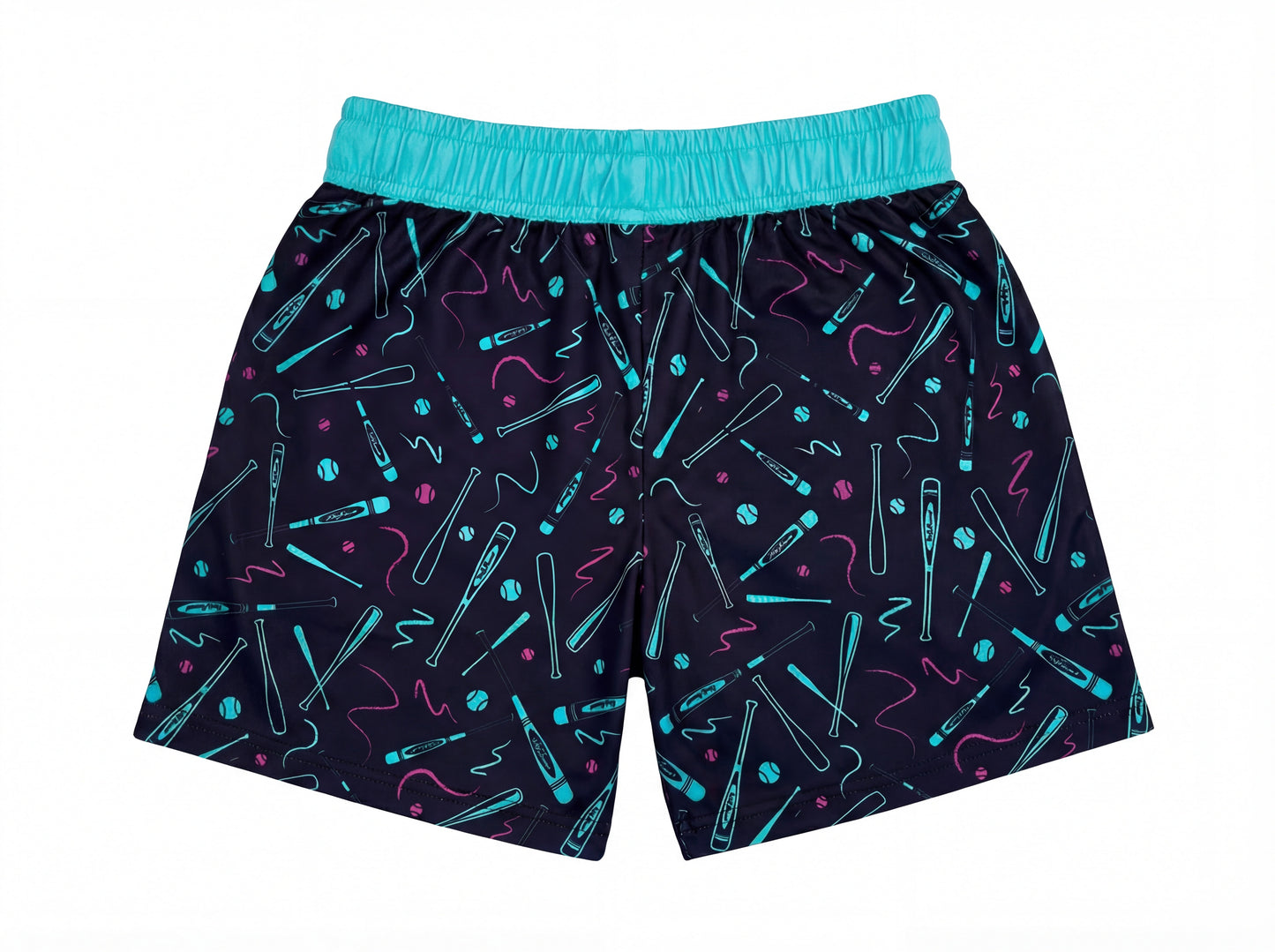 Mint & Pink Crayon Bat Shorts