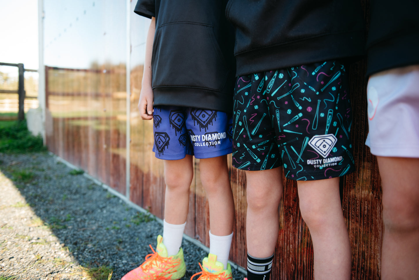 Mint & Pink Crayon Bat Shorts